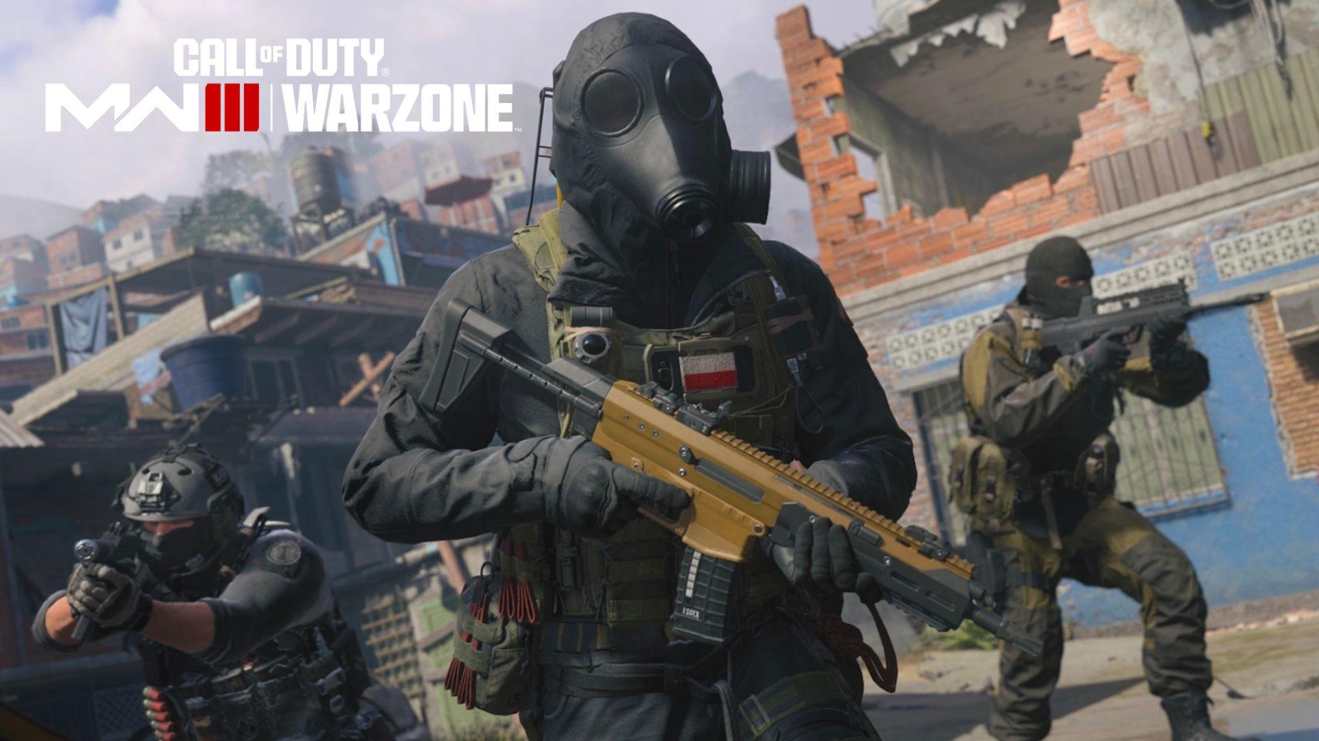 Modern Warfare 3 characters running with guns on Favela map
