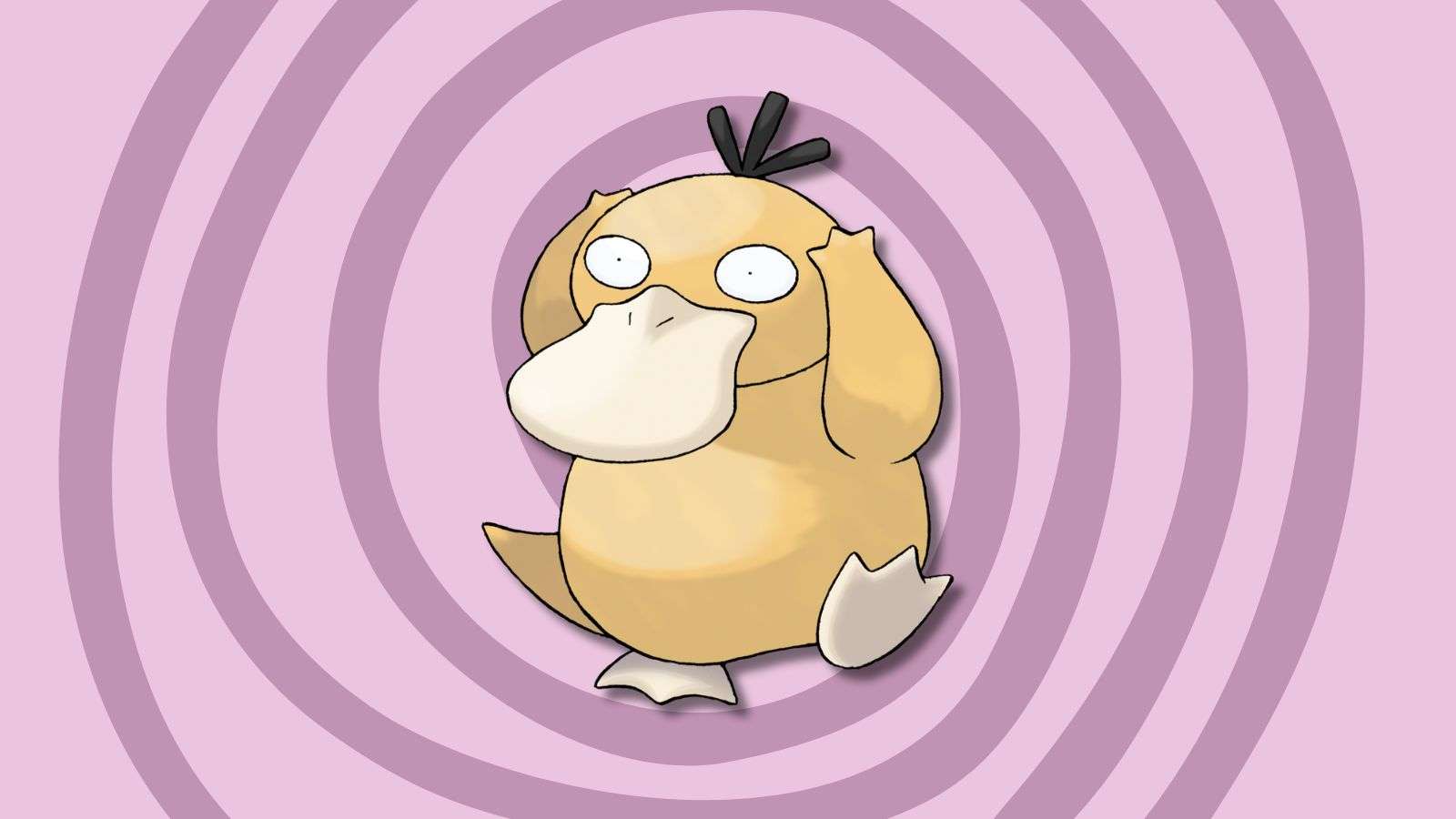 Psyduck Pokemon with swirling background