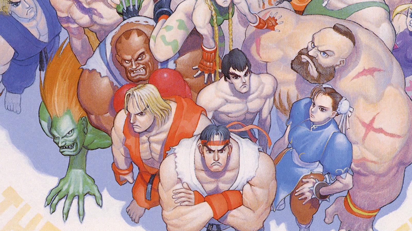 Street Fighter 2 art of characters looking up