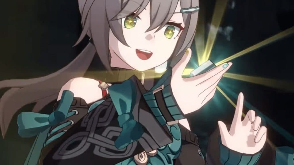 Honkai Star Rail character looking a her hand