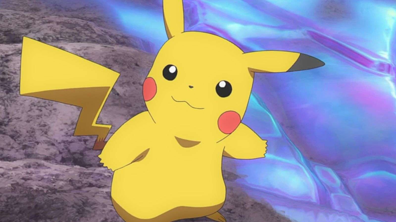 Ash's Pikachu anime by water.