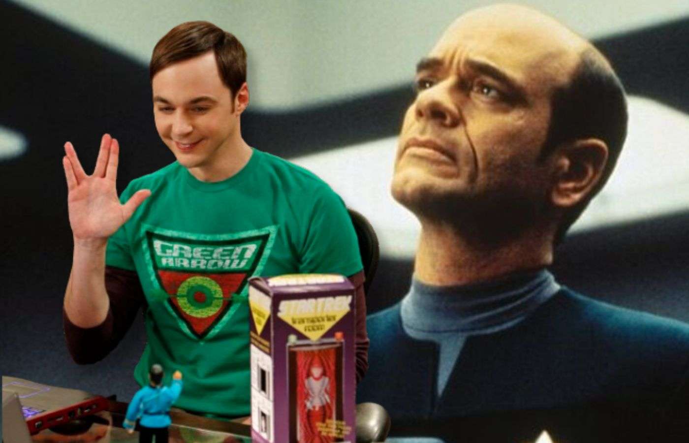 Sheldon Cooper in The Big Bang Theory and Robert Picardo in Star Trek: Voyager