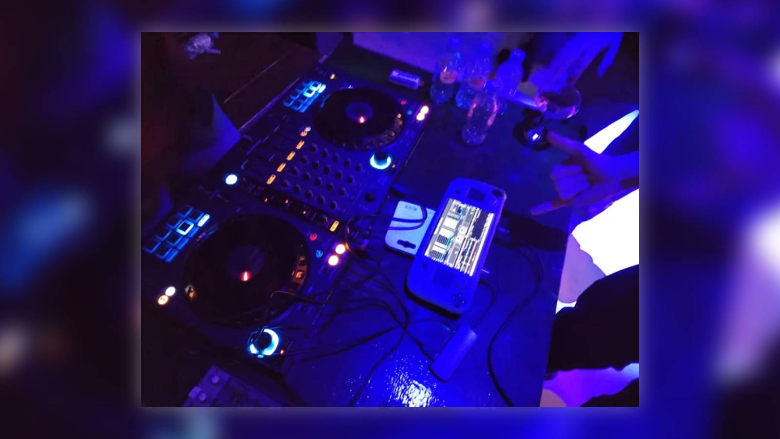 Image posted on r/Steam Deck of the handheld being used in a DJ set.