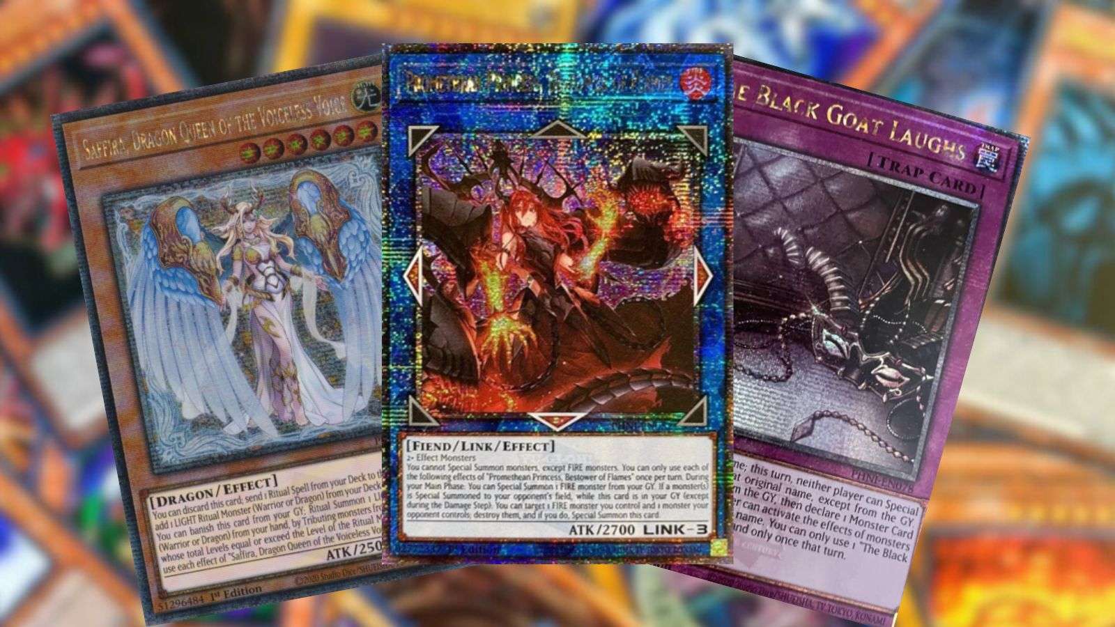 A composite image featuring some of the most valuable cards from the Yu-Gi-Oh! Phantom Nightmare booster set