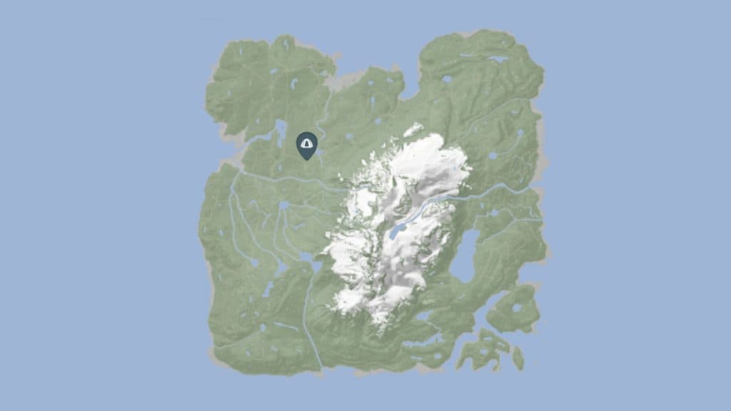 A screeshot featuring the location of the Modern Axe in Sons of the Forest.