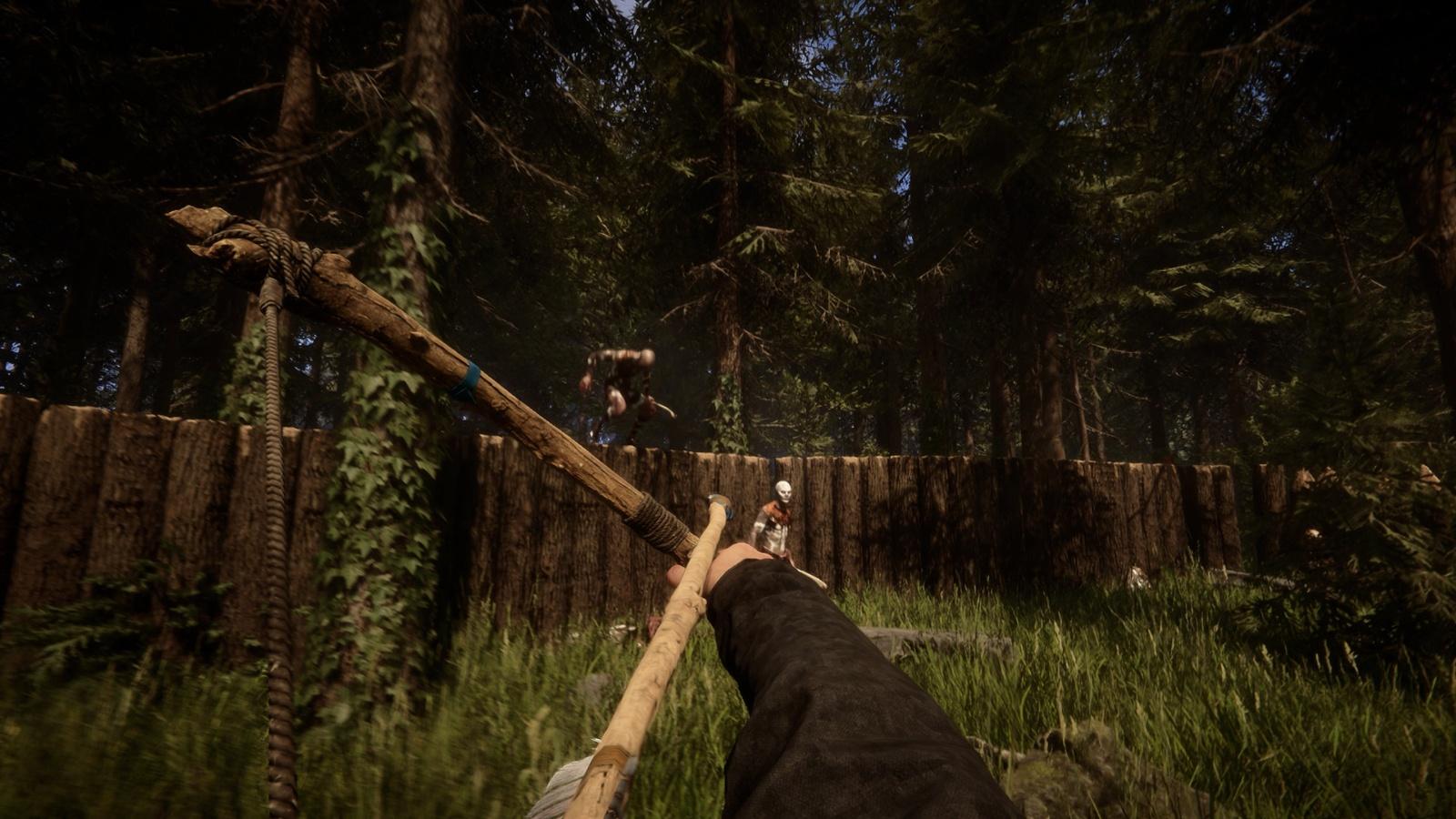 A screenshot of trees in Sons of the forest.