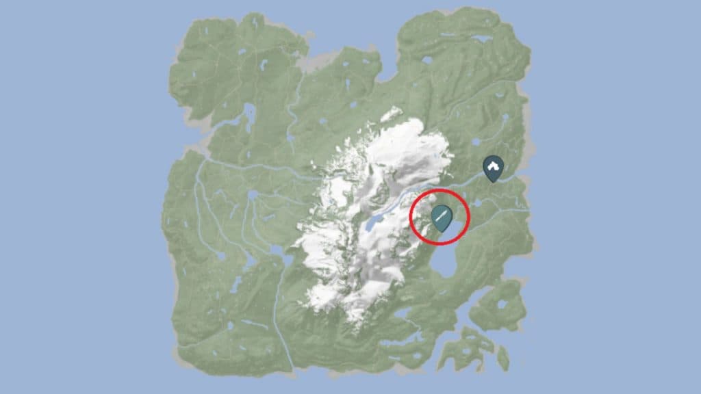 A screenshot featuring the Rifle location in Sons of the Forest.