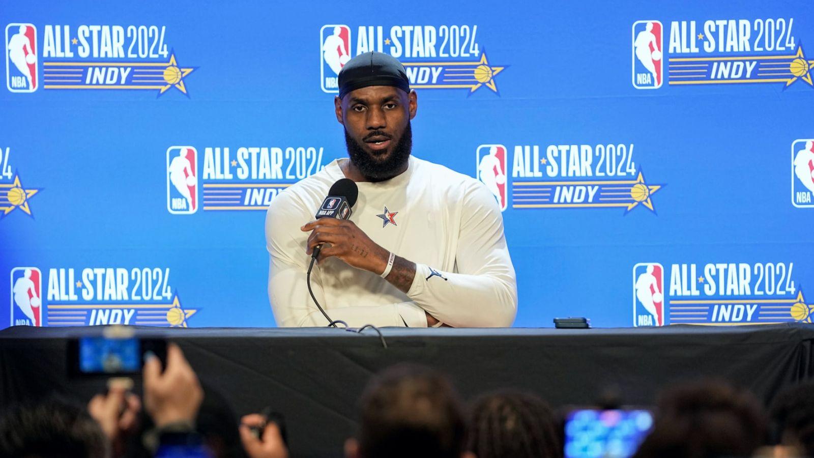 LeBron James speaks at 2024 All-Star Game press conference.