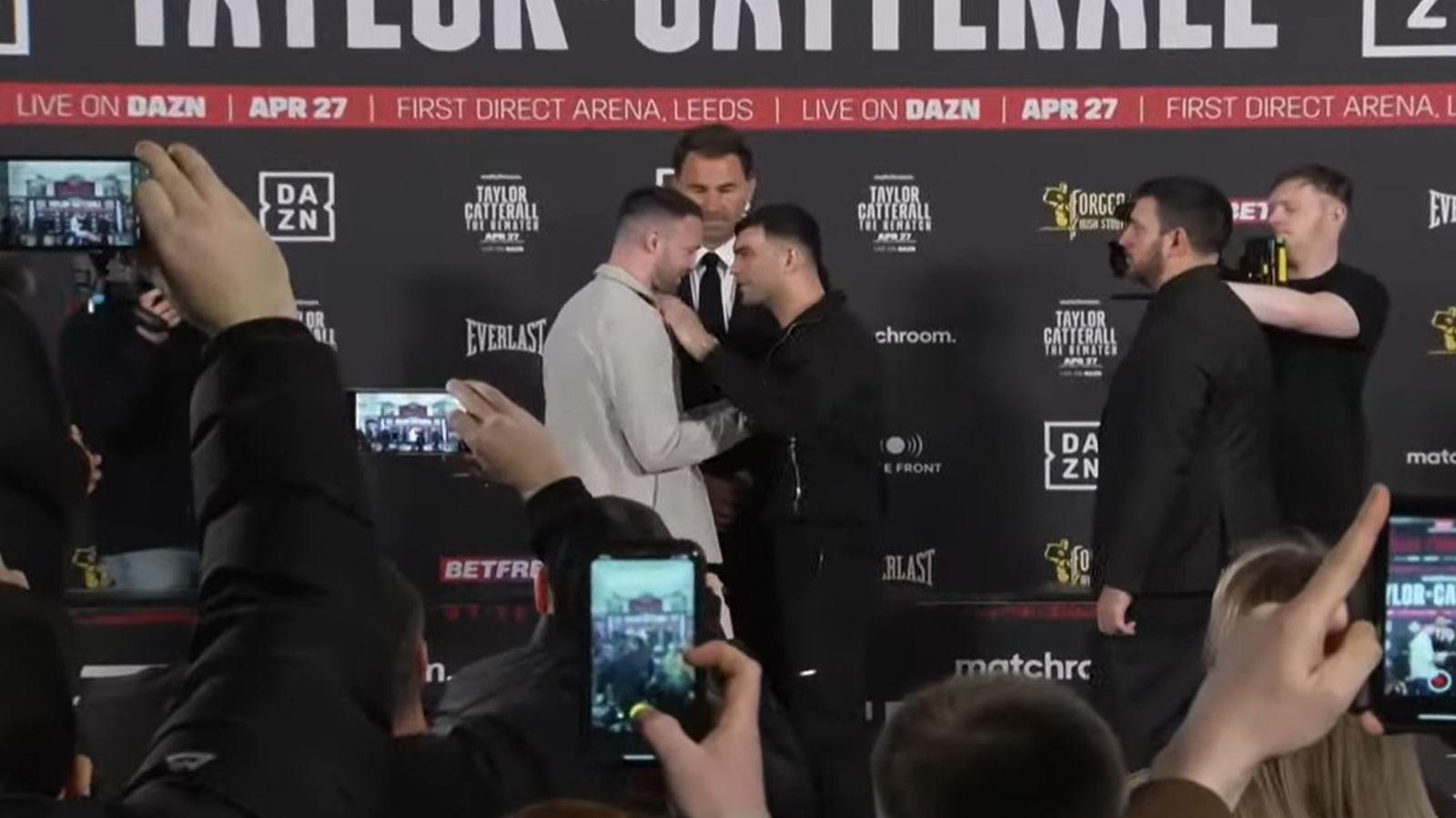 Josh Taylor and Jack Catterall had to be separated at their press conference