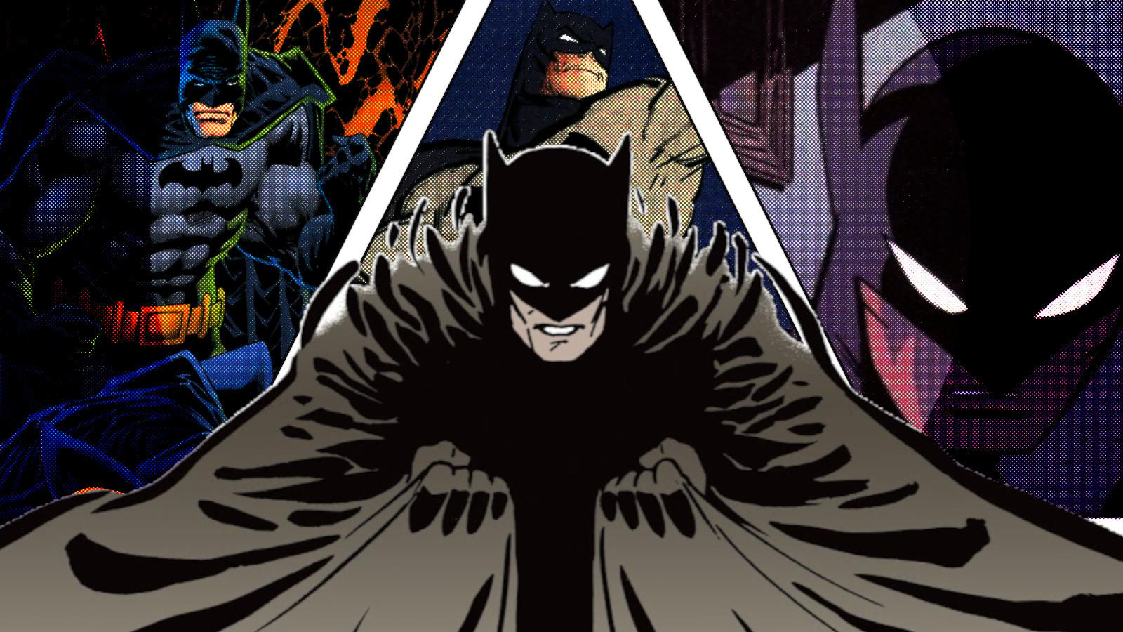 Batman from year One, Knightfall, Dark Knight Returns, and New Frontier