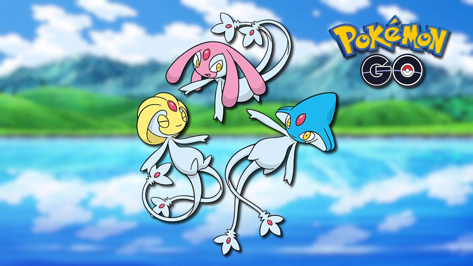 Azelf, Mesprit, and Uxie, the Lake Guardians in Pokemon Go.