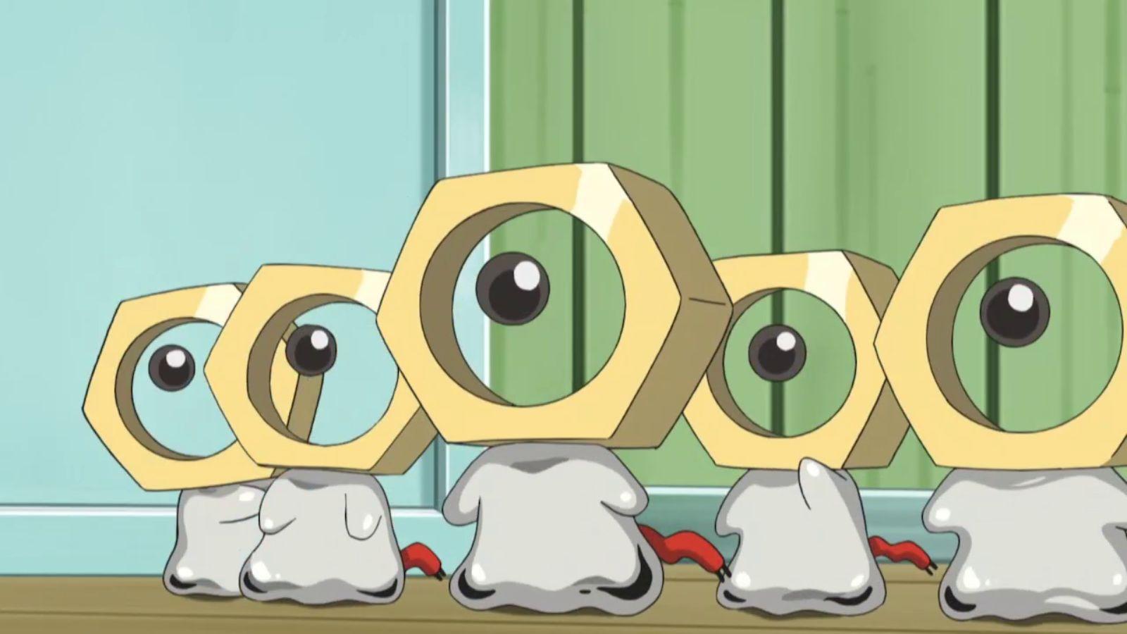 Group of Meltan from Pokemon anime.