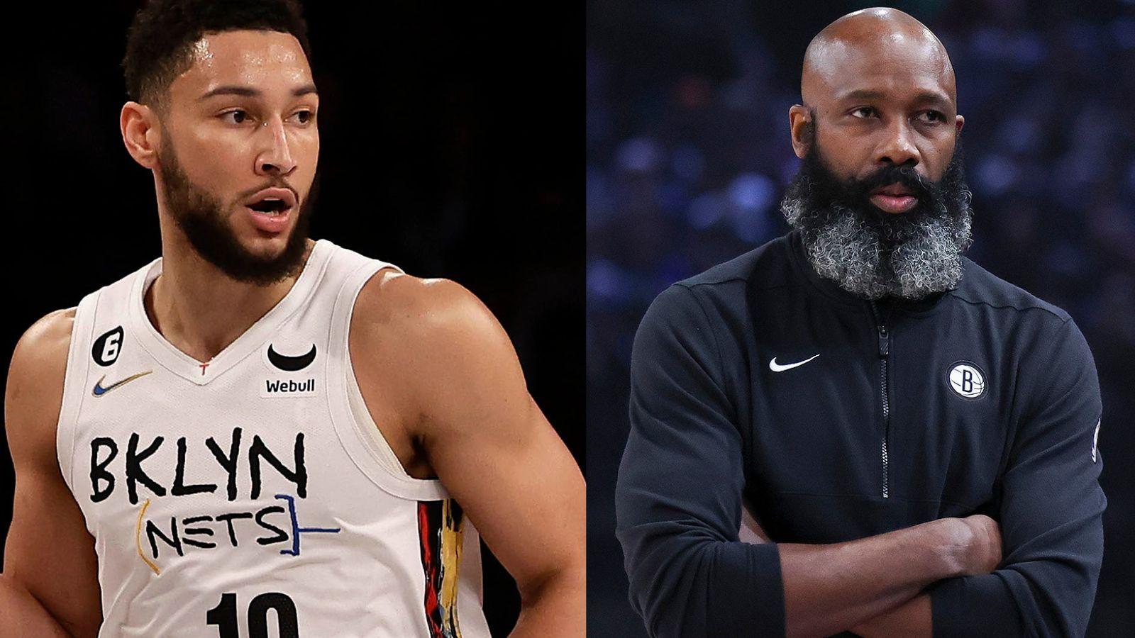 Ben Simmons (left) and Jacque Vaughn (right) as members of the Brooklyn Nets.