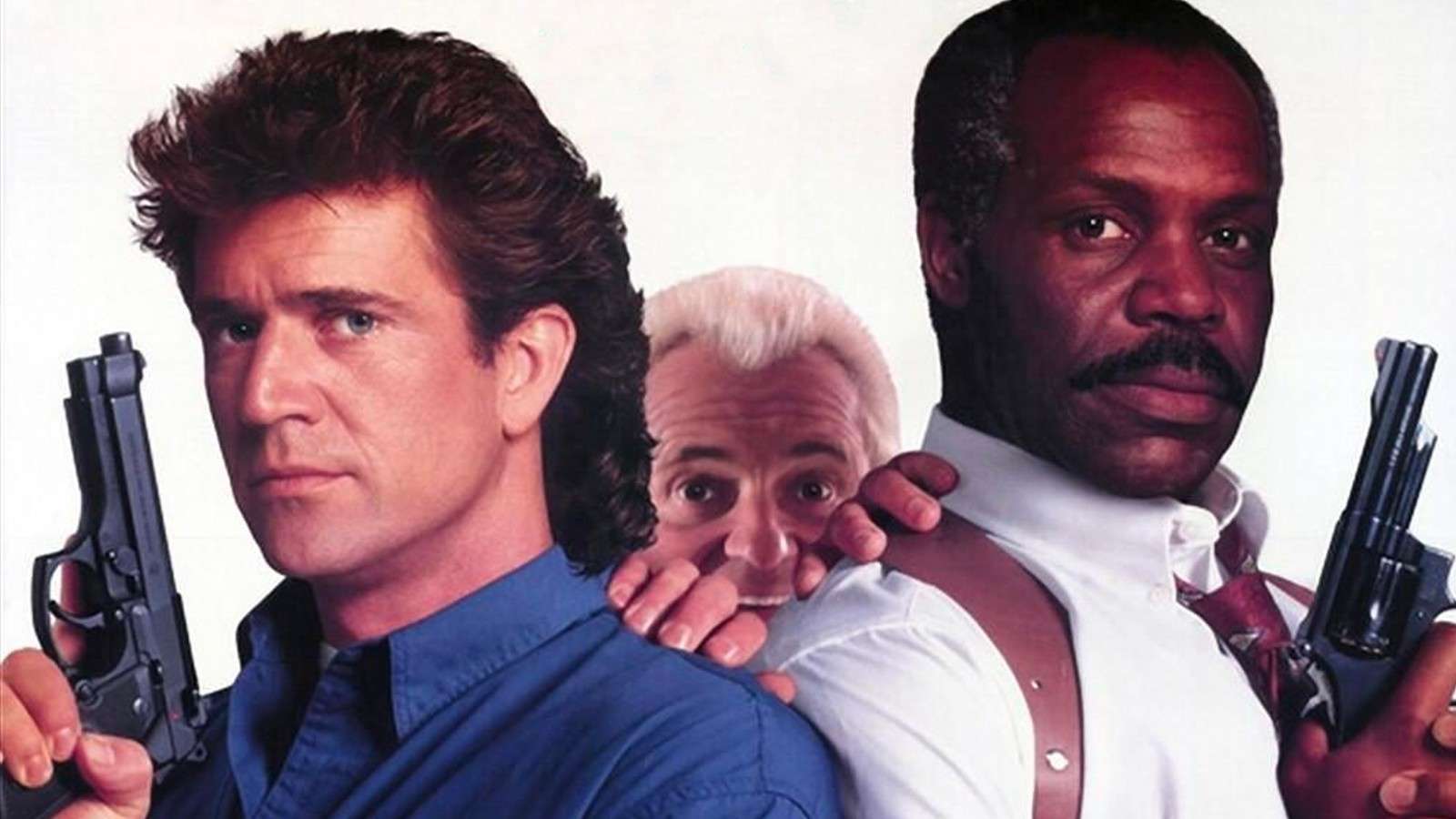 Mel Gibson, Joe Pesci, and Danny Glover in Lethal Weapon