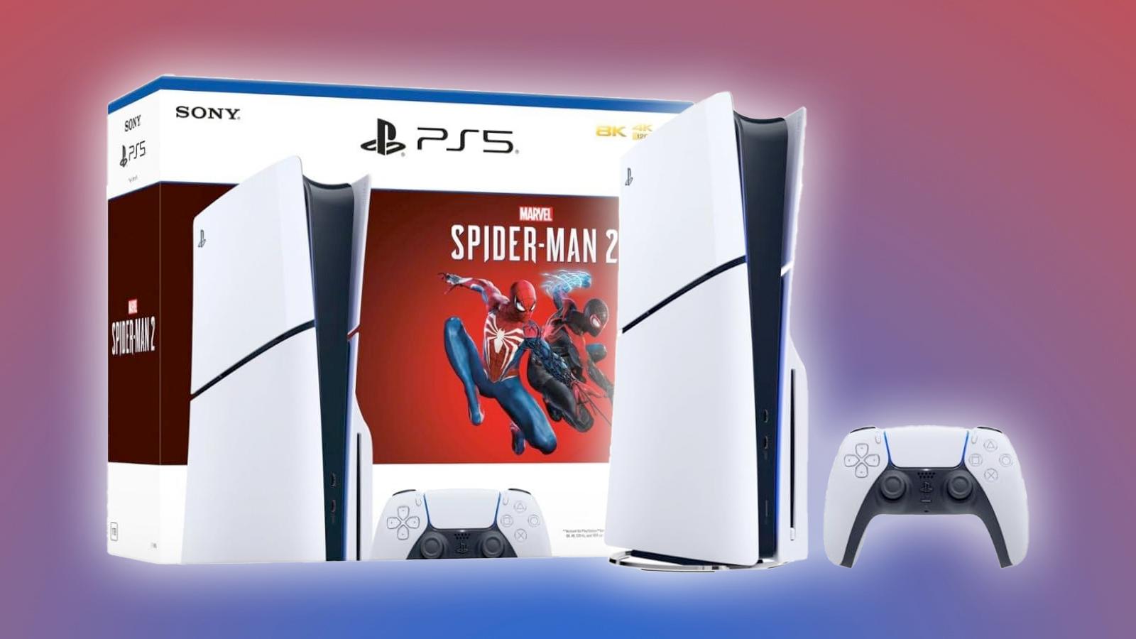 ps5 slim console with spider-man 2