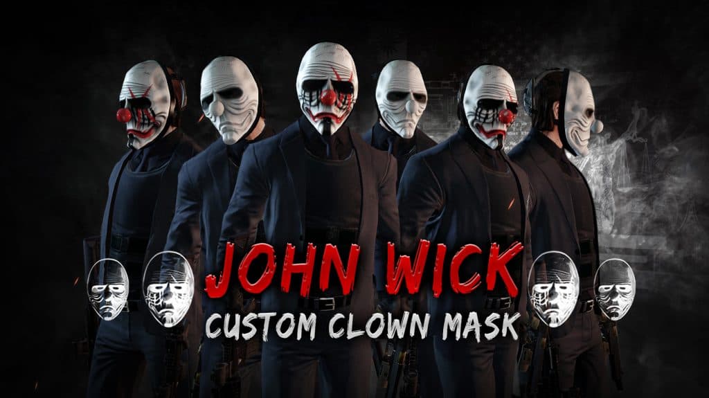 best payday 2 mods john wick clown mask