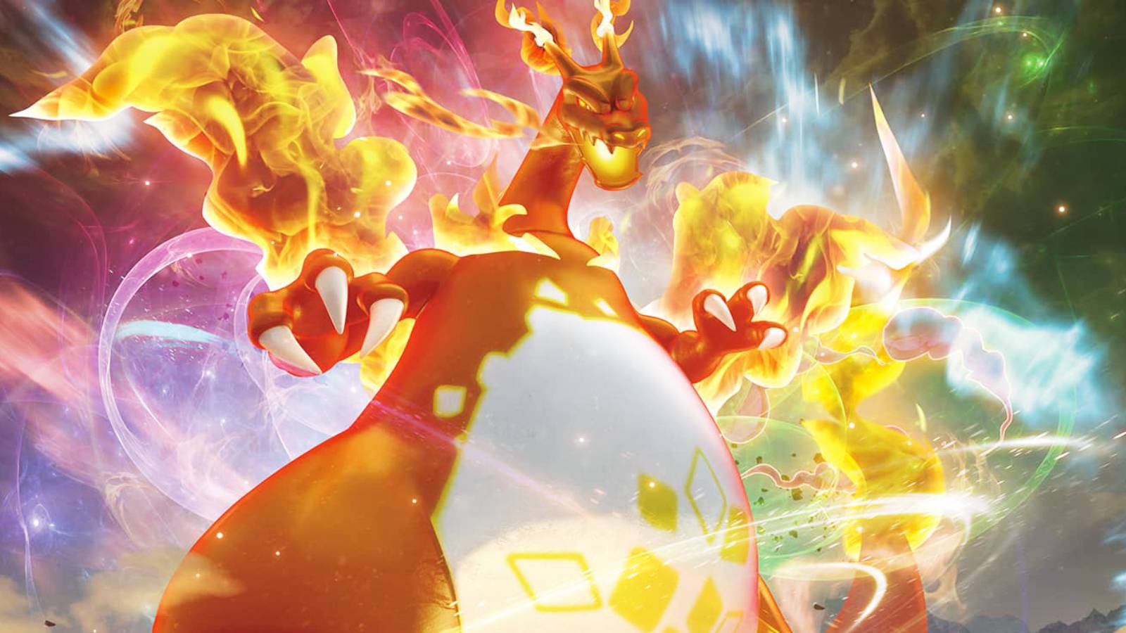 Promotional Pokemon TCG art shows the Gigantamax Charizard