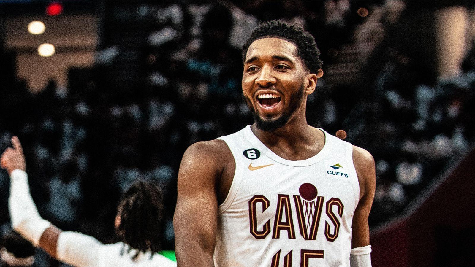 Donovan Mitchell on the court for the Cleveland Cavaliers.