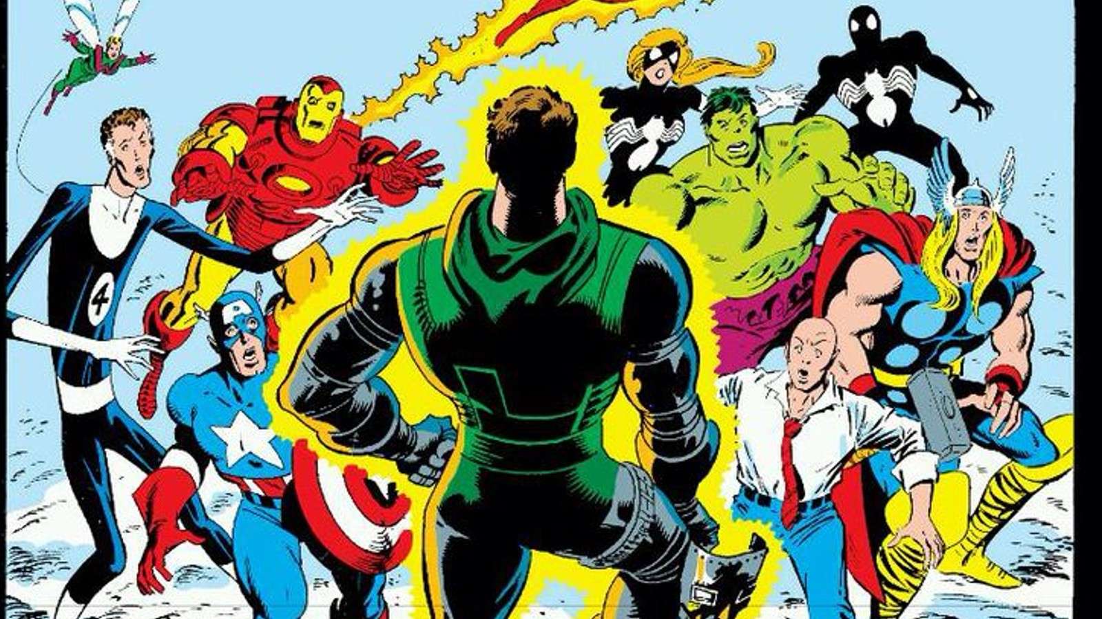 The Avengers doing Secret Wars in the comics.