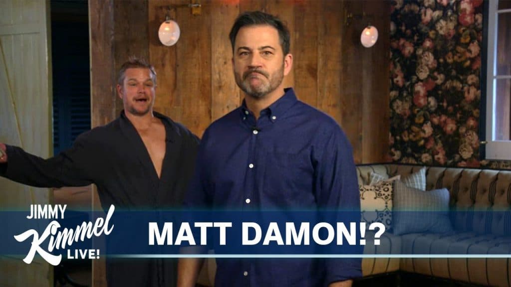 Matt Damon and Jimmy Kimmel on the Jimmy Kimmel show