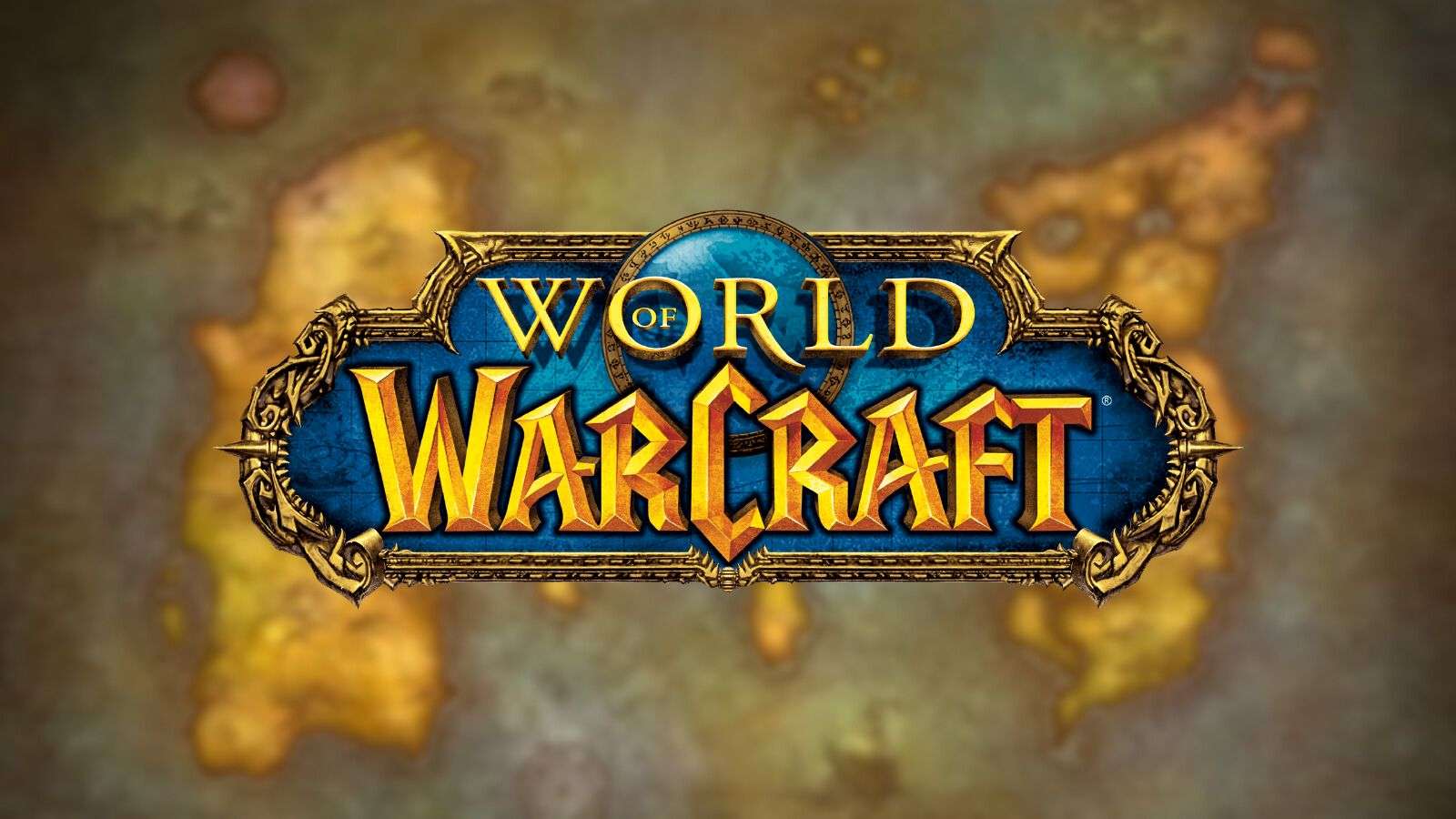 The World of Warcraft: Season of Discovery logo on a background of the map of Azeroth