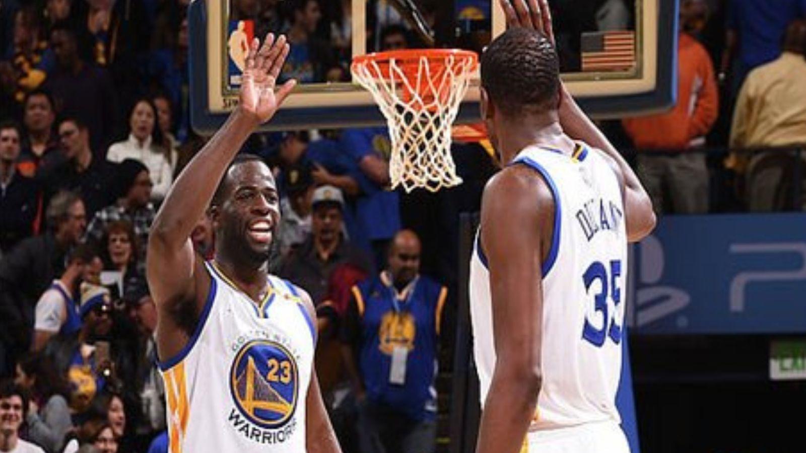Draymond Green and Kevin Durant as teammates on the Golden State Warriors.