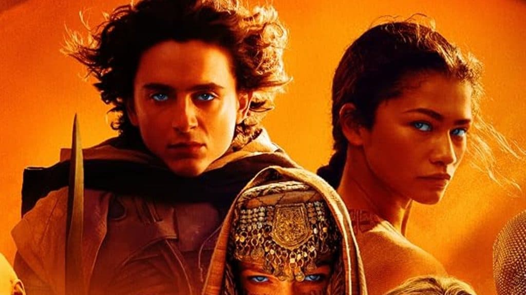 The stars of Dune 2 on the poster.