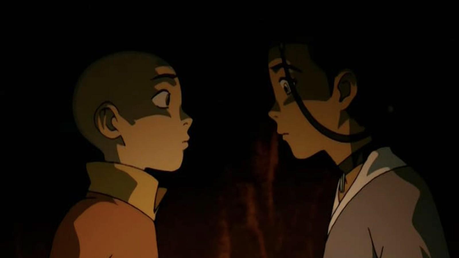 Aang and Katara in Avatar: The Last Airbender