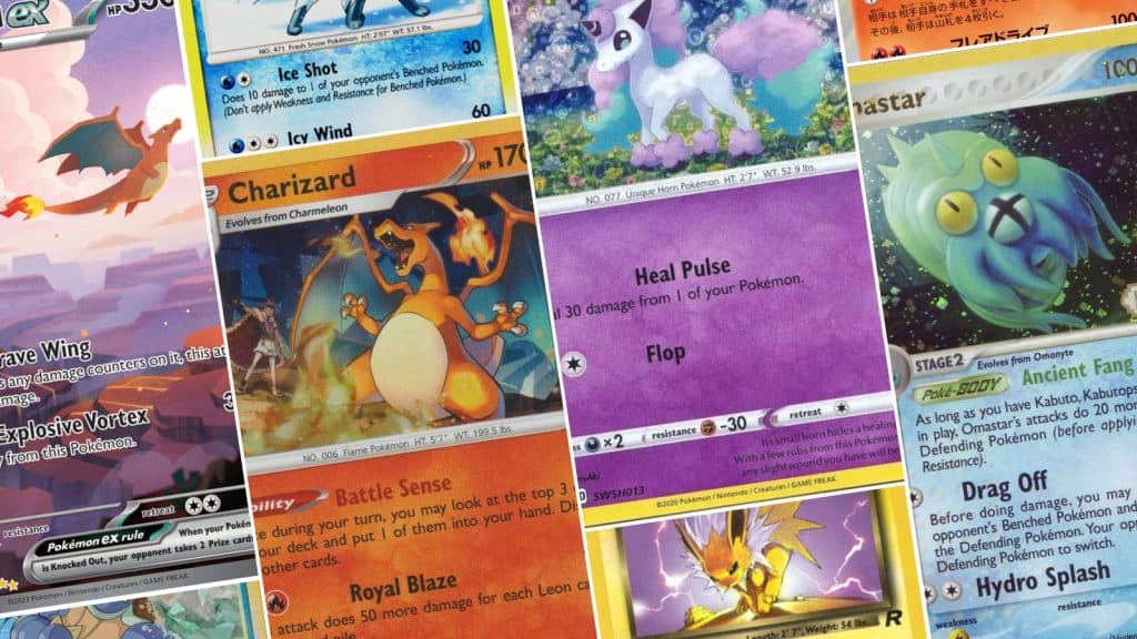 Pokemon cards connecting pattern.