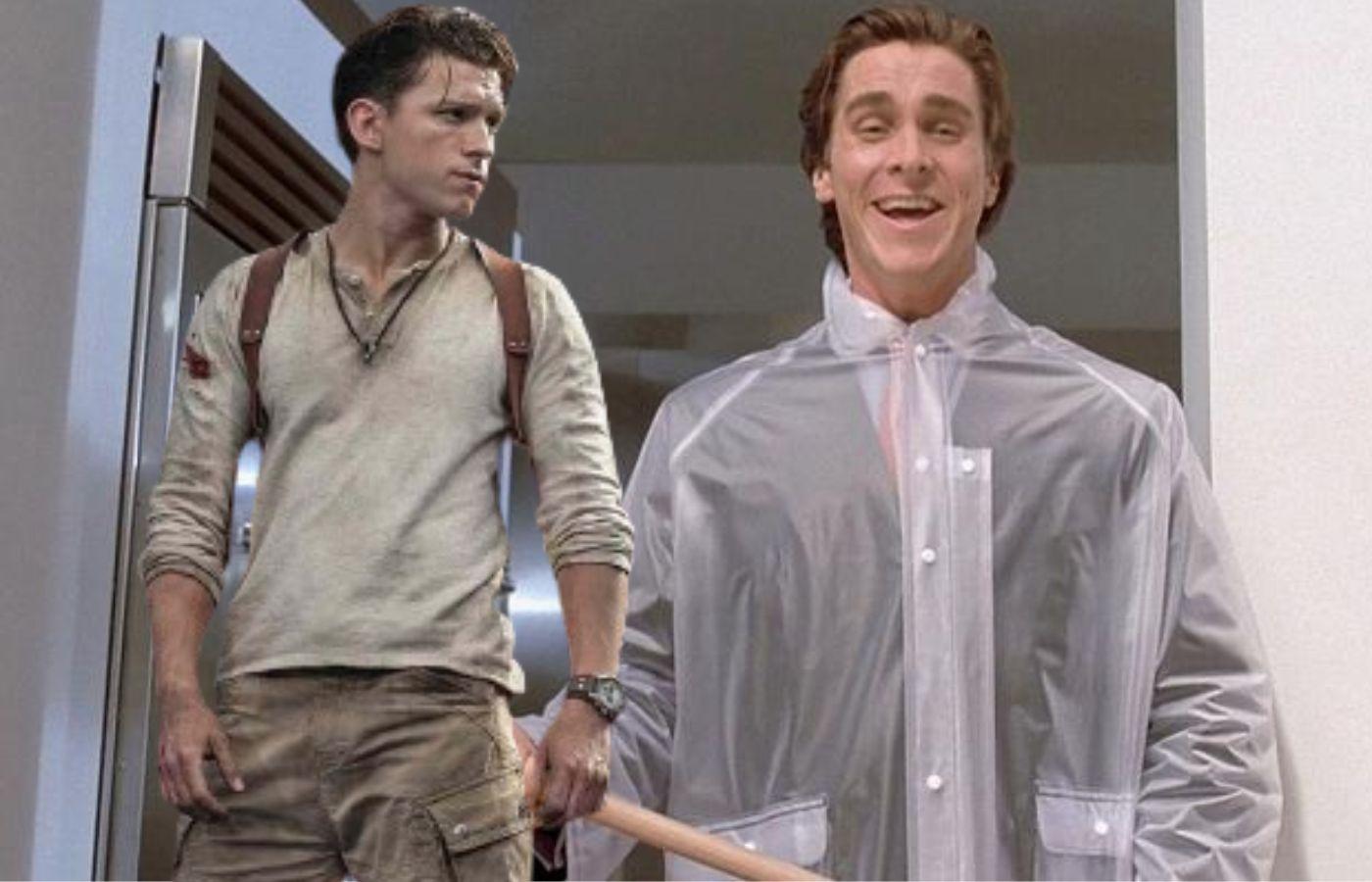 Tom Holland in Unchartered and Christian Bale in American Psycho
