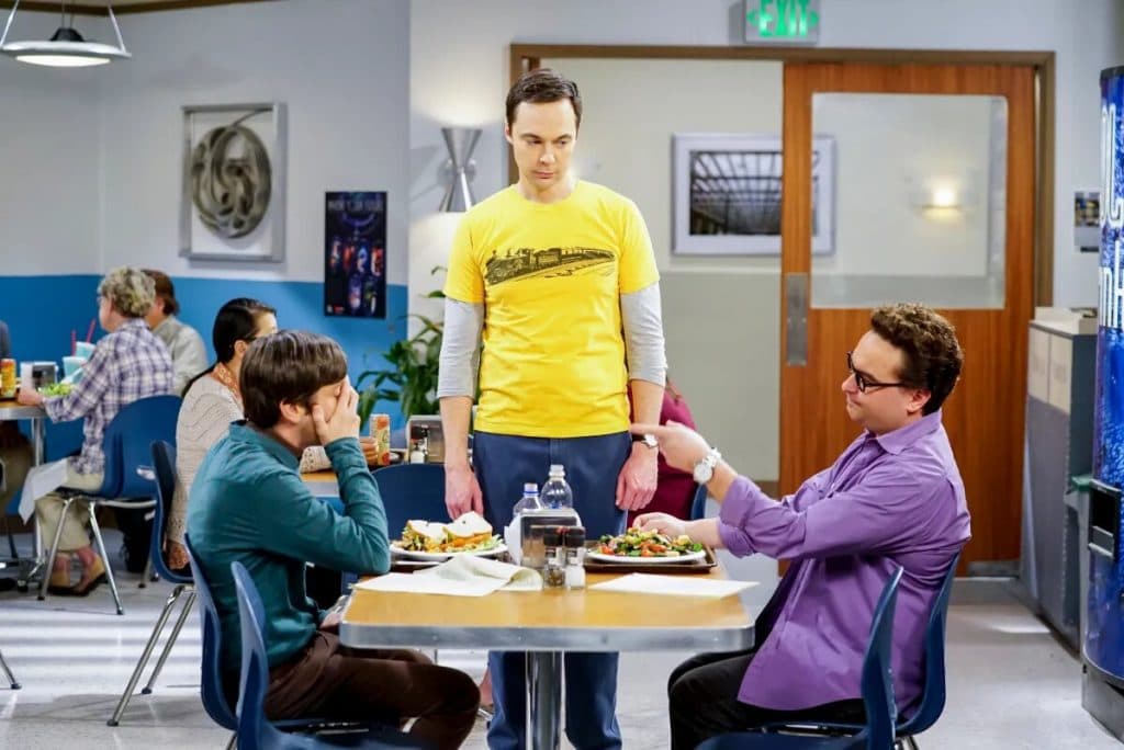 Sheldon Cooper with Leonard and Howard at Caltech