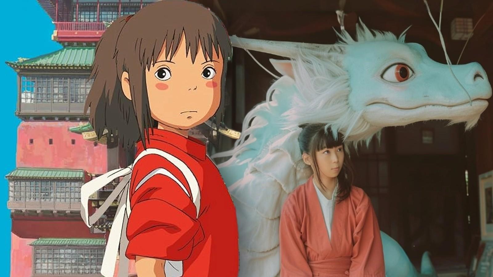 Chihiro in the original Spirited Away and the fake poster for the Netflix TV series