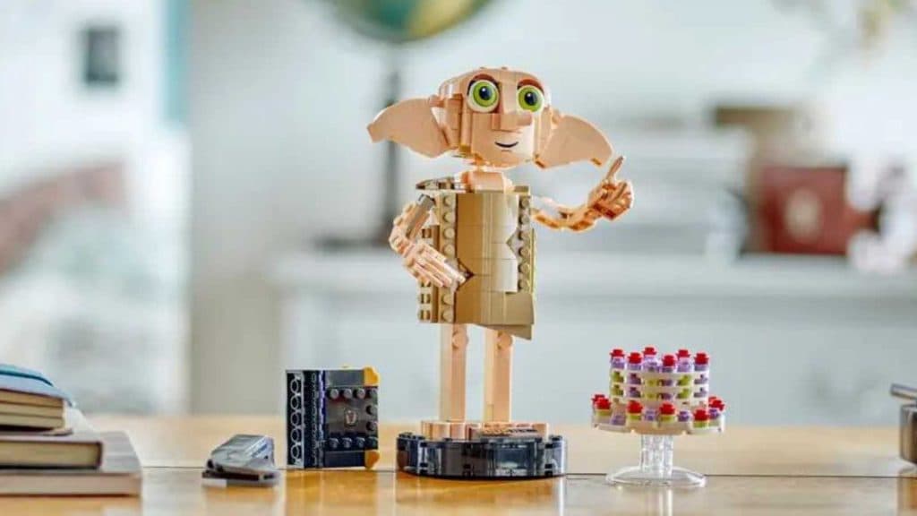 The LEGO Harry Potter Dobby the House-Elf on display
