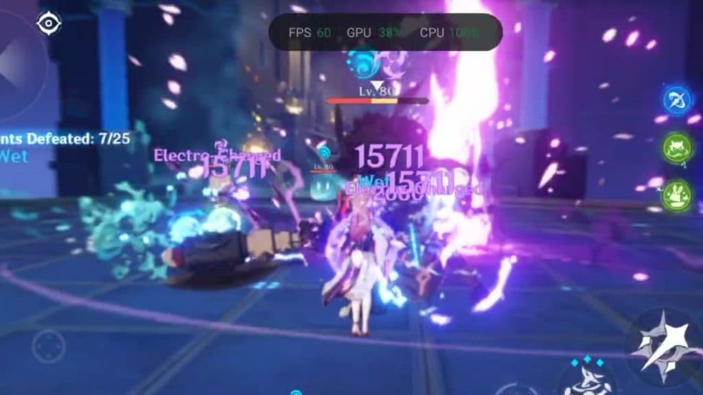 Genshin Impact gameplay on the OnePlus 12R
