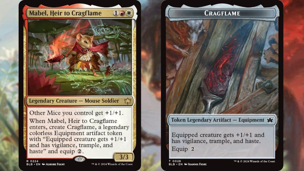 MTG Bloomburrow Mabel and Cragflame