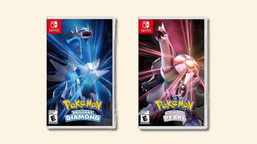 Pokemon Diamond and Pearl remake game cases.