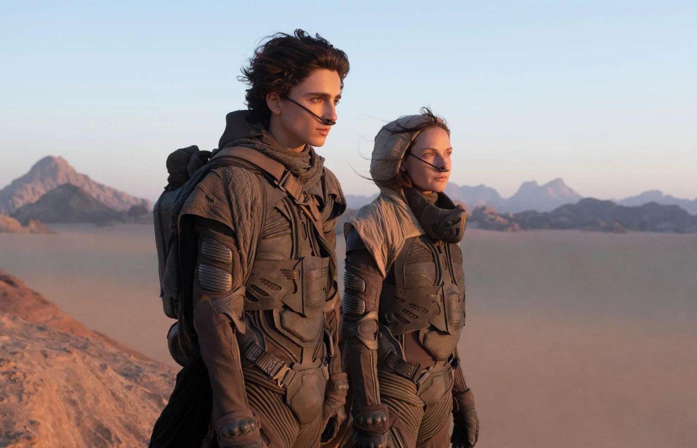 Timothee Chalamet and Rebecca Ferguson in Dune Part Two