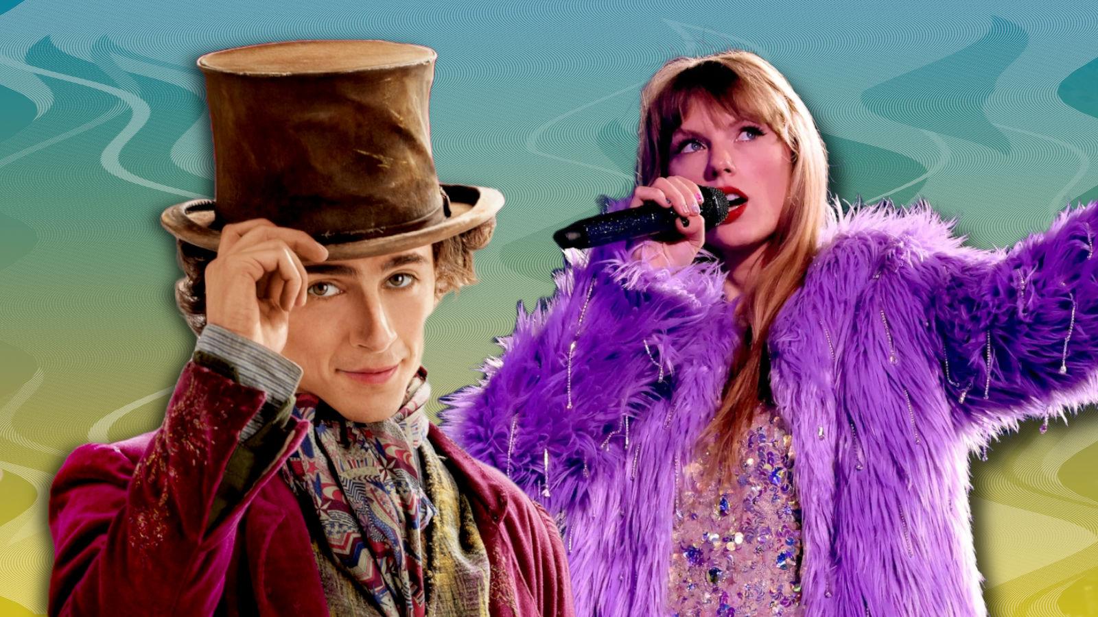 Timothee Chalamet in Wonka and Taylor Swift on her Eras Tour