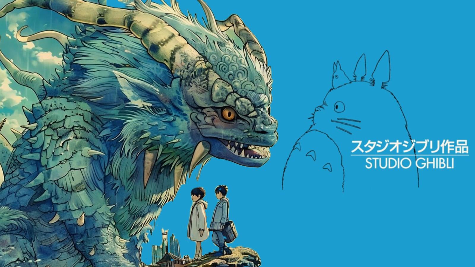 The fake poster for The Last Guardian of Wind Valley and the Studio Ghibli logo