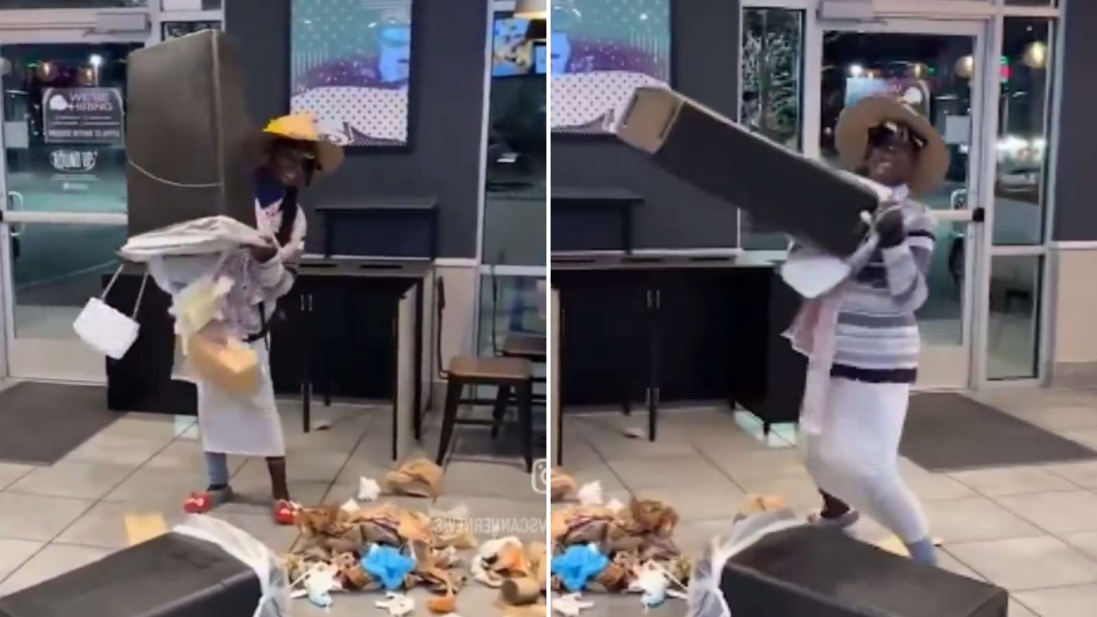 woman wrecks taco bell over free food