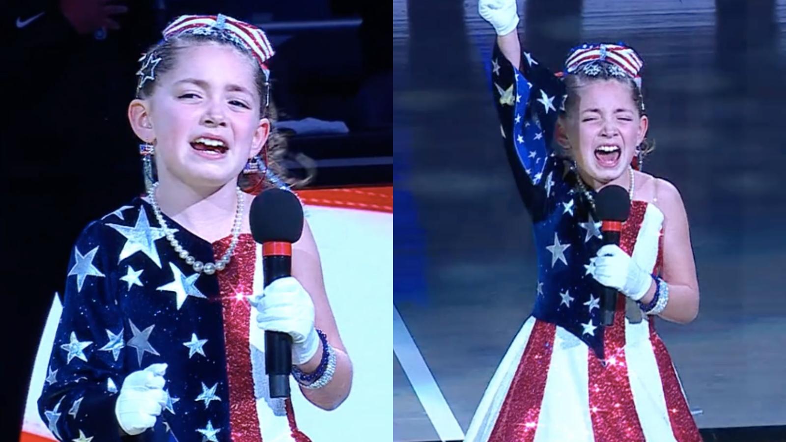 Kinsley Murray performs national anthem at Pacers game