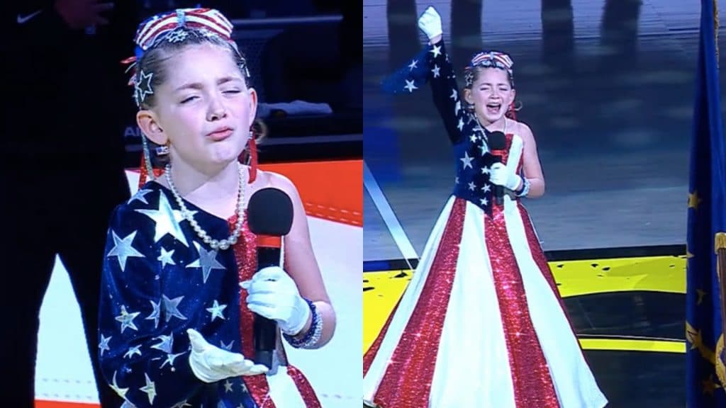 Kinsley Murray performs national anthem at Pacers game