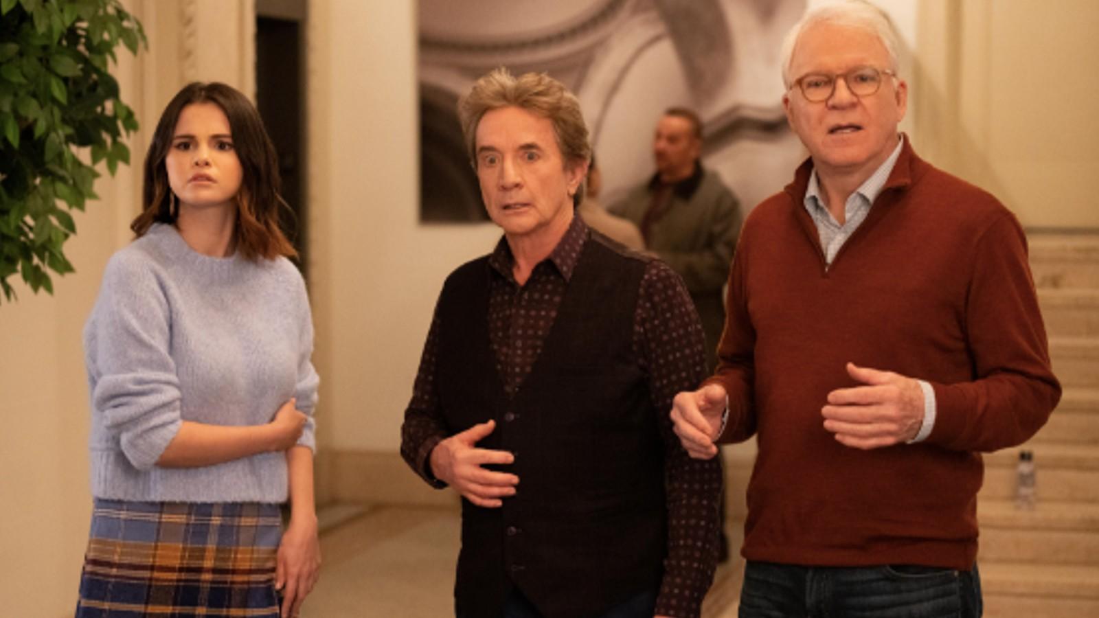 Selena Gomez, Martin Short, and Steve Martin in Only Murders In The Building