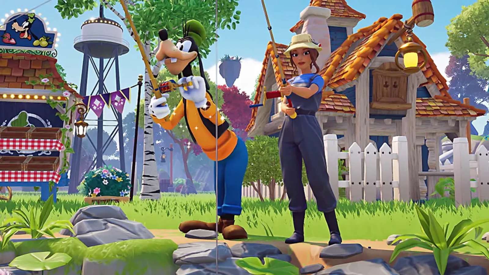 Fishing with Goofy in Disney Dreamlight Valley