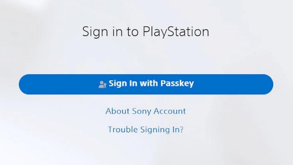 Passkey Sign In page