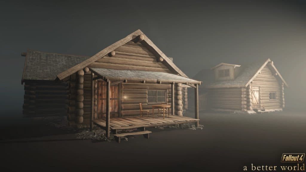 An image of a cabin in Fallout 4.