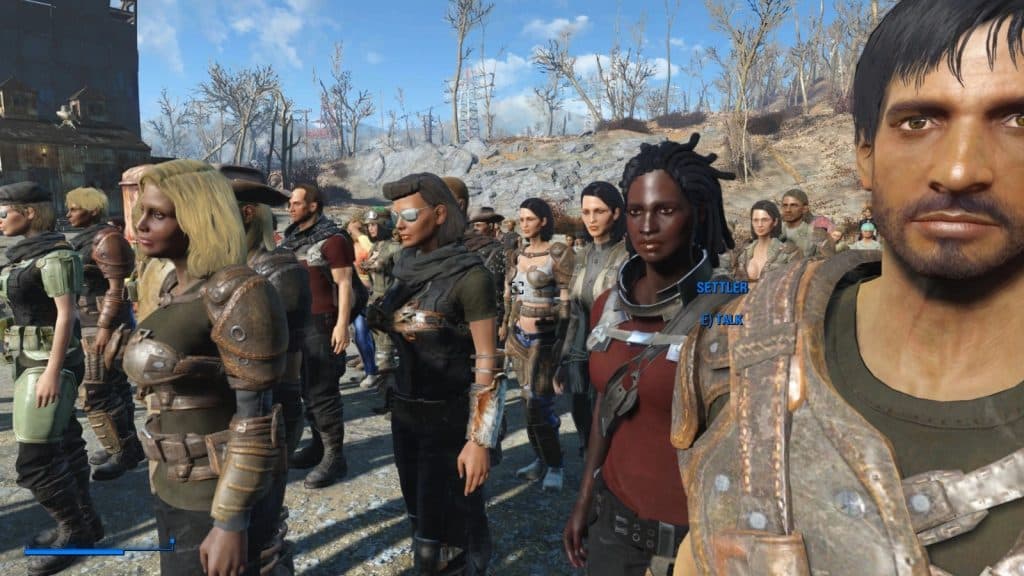 An image of Settlers in Fallout 4.