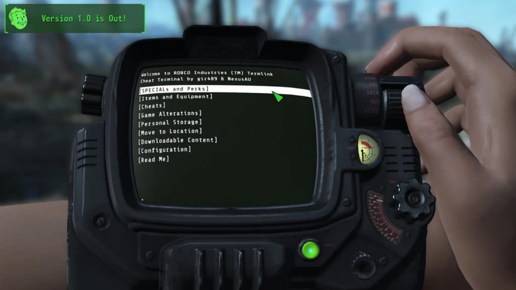 Image of the cheat terminal mod.