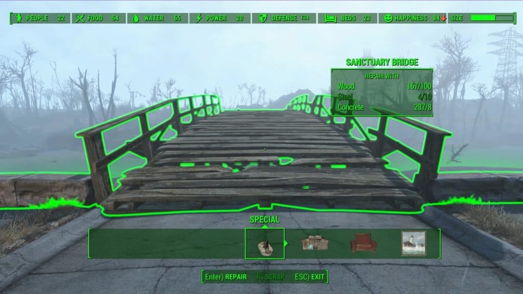 An image of the Repairable Sanctuary mod in Fallout 4.