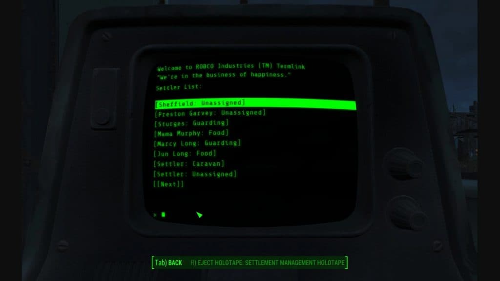 An image of the Settlement Management Software mod in Fallout 4.